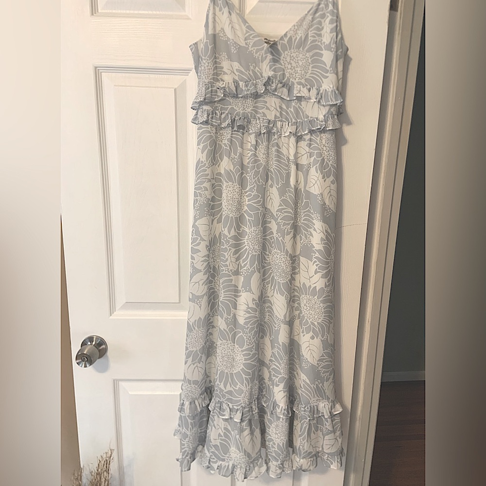 Madewell Summer Dress - Light Blue & White, New